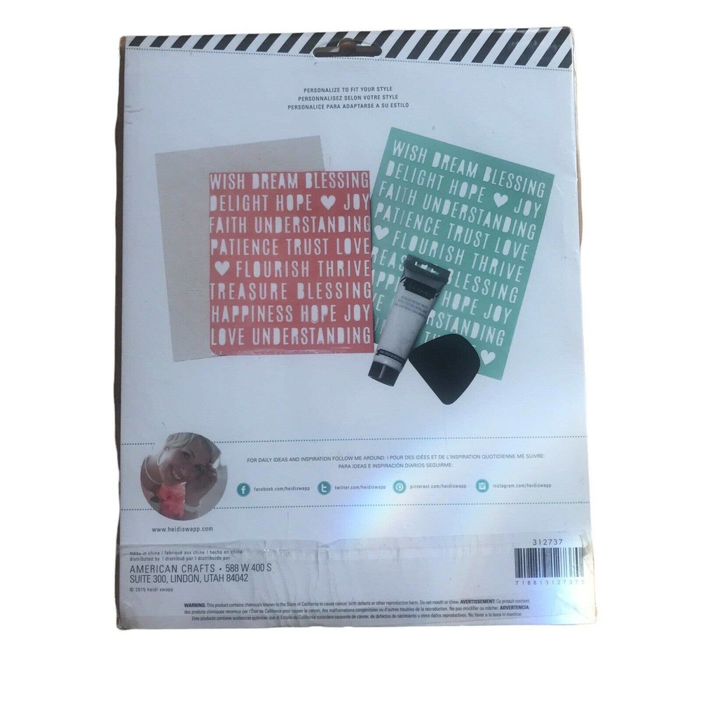 American Crafts Heidi Swapp DIY Canvas 2 Piece Pack Cardboard Canvas 312737